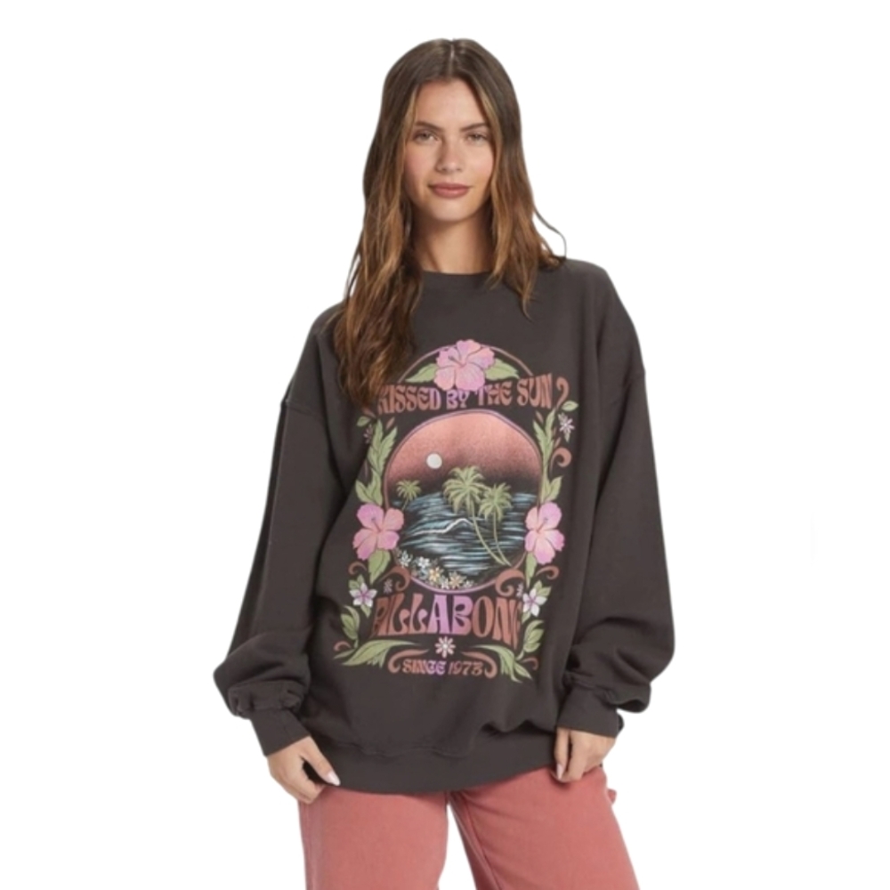 Billabong Ride In Sun Beach Graphic Sweatshirt Relaxed Oversize Large NWT